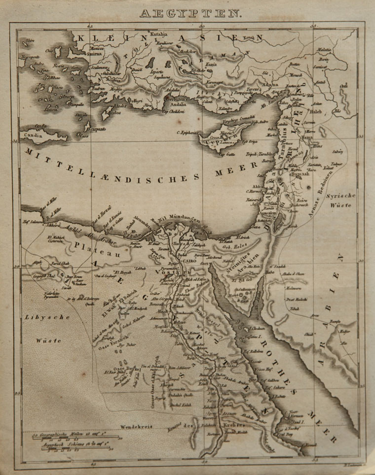 карта Египта в середине XIX века