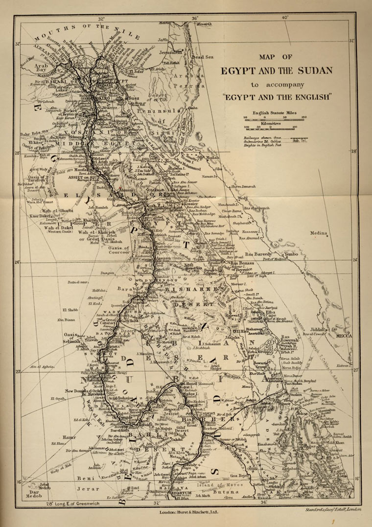 карта Египта в 1911 году