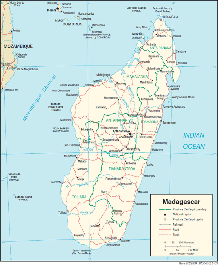 политическая карта Мадагаскара