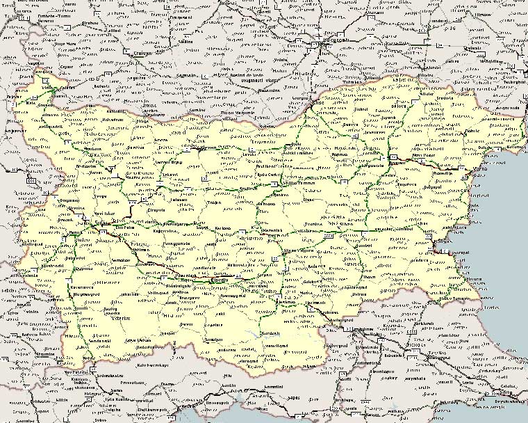 карта дорог Болгарии