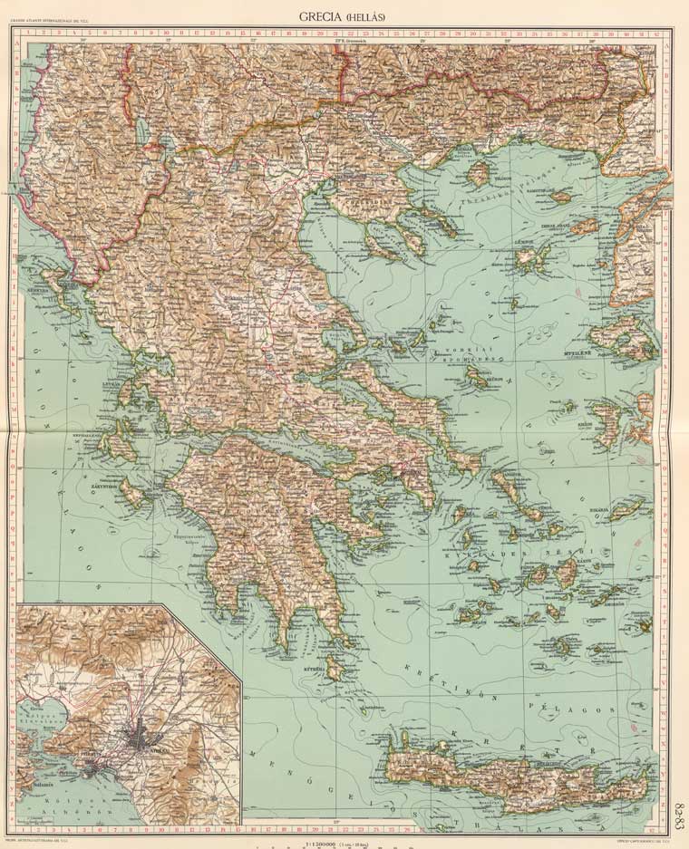 карта топонимии Греции