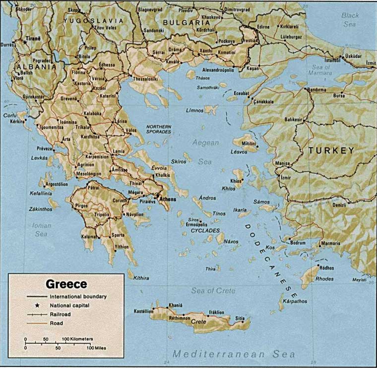 дорожная карта Греции