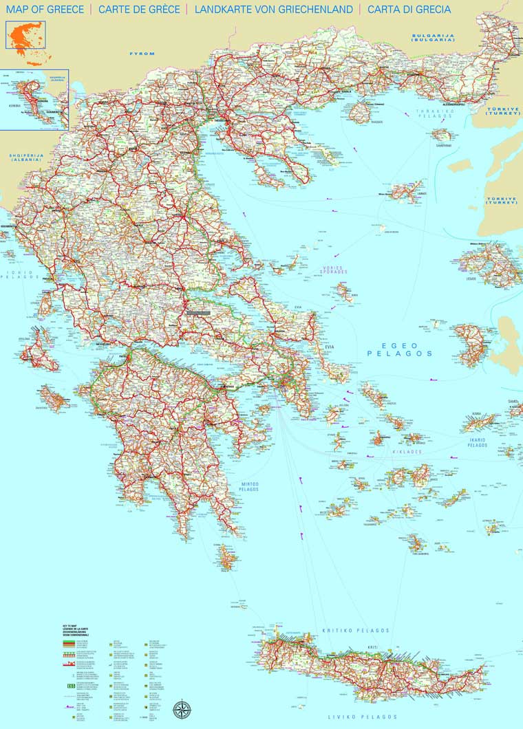 туристская карта Греции
