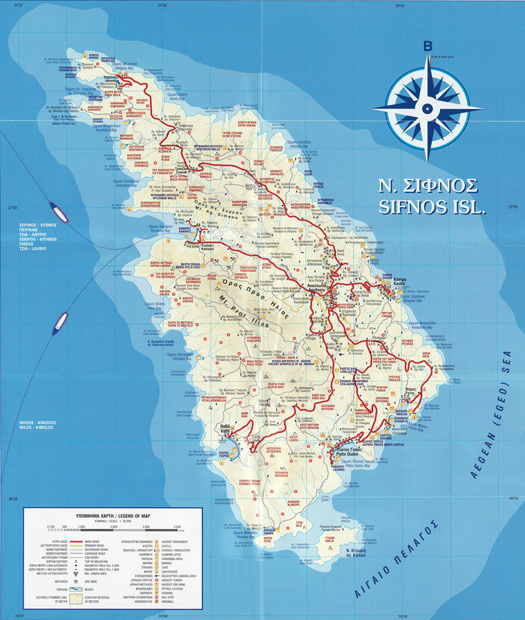 карта острова Сифнос
