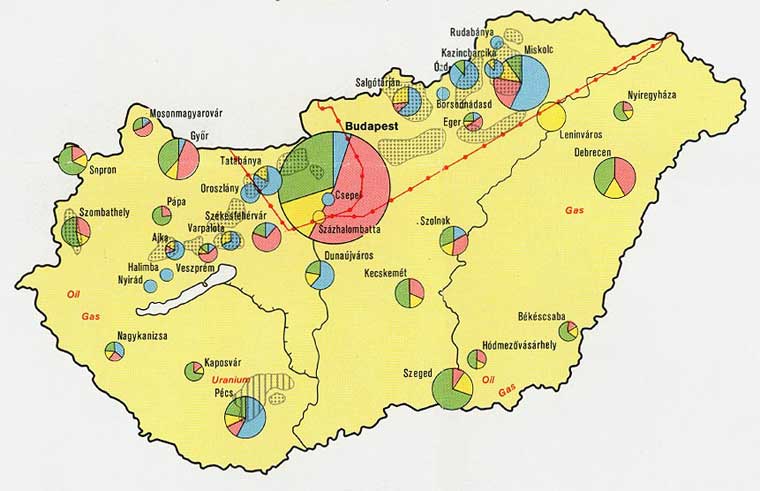 экономическая карта Венгрии