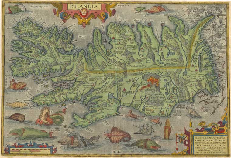 старинная карта Исландии