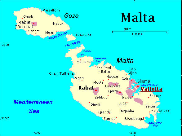 политическая карта Мальты