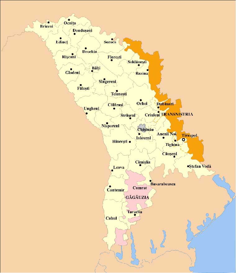 политическая карта Молдовы